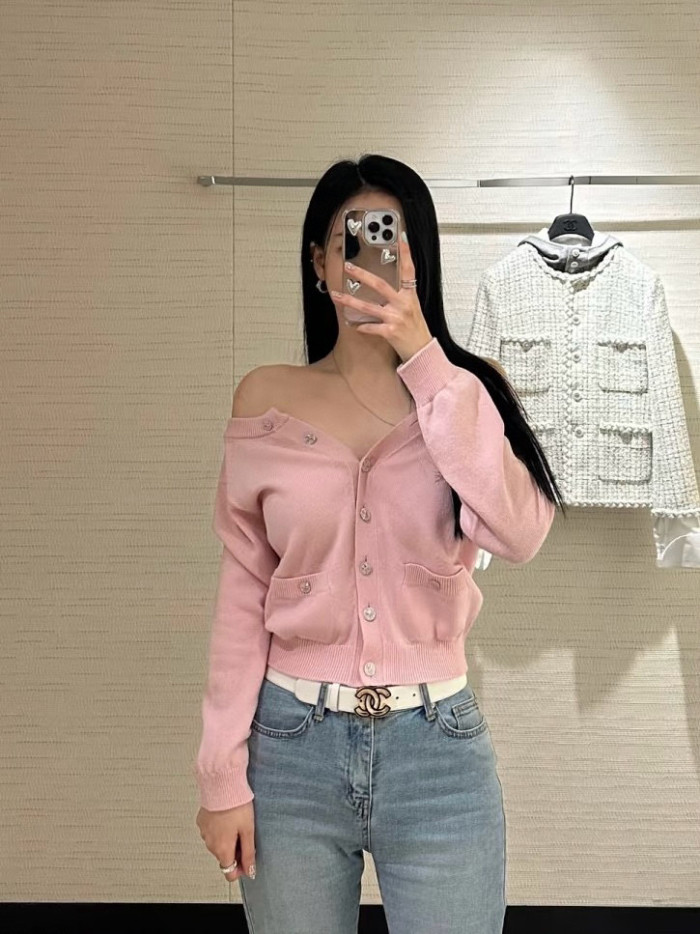 NIGO Chanel Women's Spring And Autumn Single-Breasted Solid Color Round Neck Long-Sleeved Cashmere Knit Cardigan Ngvp #nigo1763