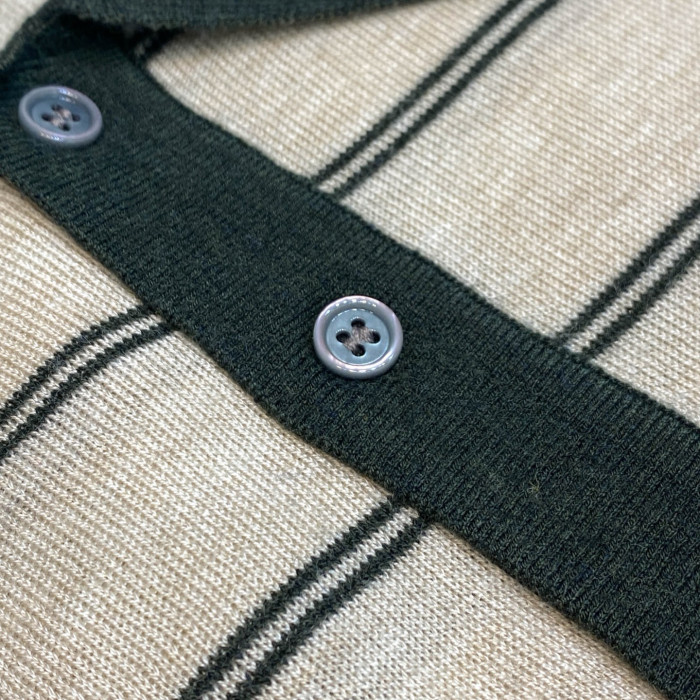 NIGO Prada Men's Summer Striped Logo Solid Color Knit Pullover Short Sleeve Polo Shirt #nigo81199