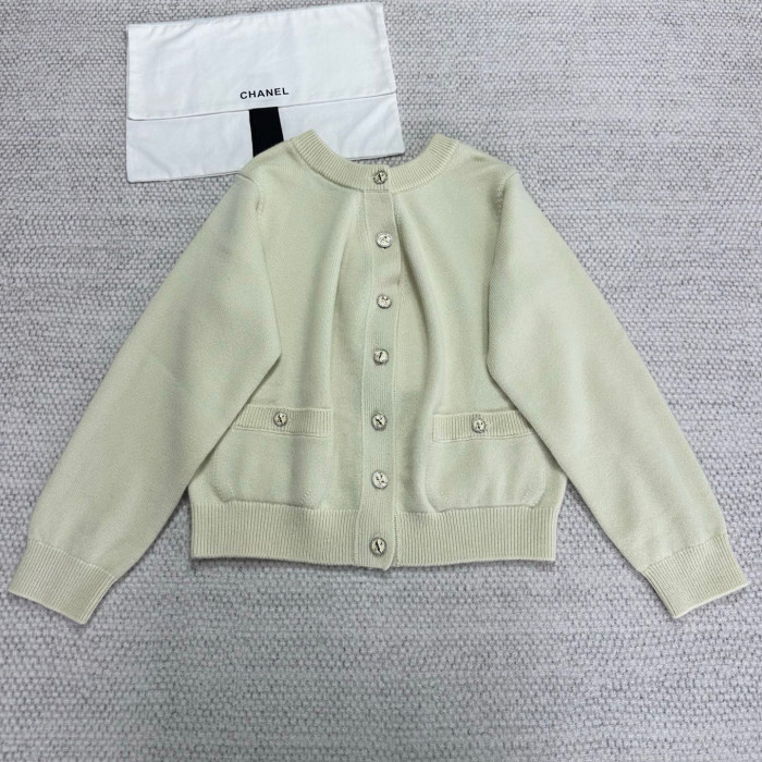 NIGO Chanel Women's Spring And Autumn Single-Breasted Solid Color Round Neck Long-Sleeved Cashmere Knit Cardigan Ngvp #nigo1763