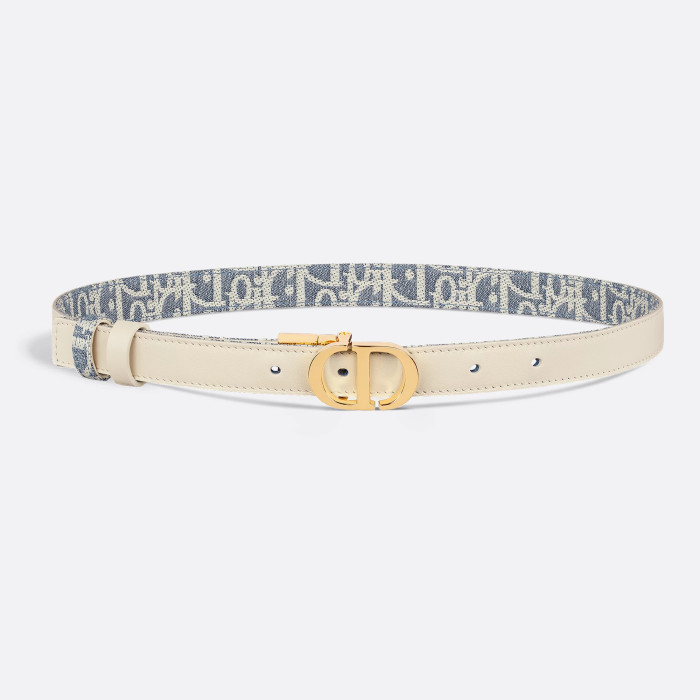 NIGO Dior 30 Montaigne Reversible Belt Women's Cowhide Stitching Logo Canvas Pattern Fashionable Versatile Width 3.5cm And 2cm   #nigo81239