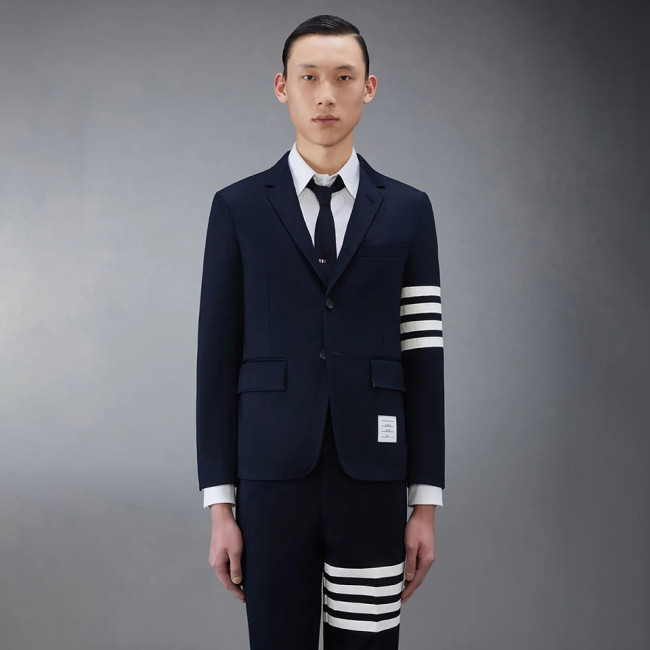 NIGO Thom Browne Men's Spring And Autumn Lapel Striped Long Sleeve Blazer Jacket Casual Solid Color Straight Trousers Two Piece Suit Set #nigo81197