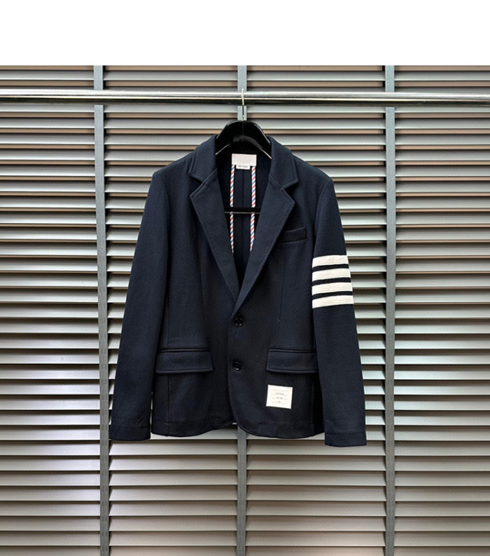 NIGO Thom Browne Men's Spring And Autumn Lapel Striped Long Sleeve Blazer Jacket Casual Solid Color Straight Trousers Two Piece Suit Set #nigo81197