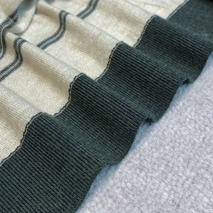 NIGO Prada Men's Summer Striped Logo Solid Color Knit Pullover Short Sleeve Polo Shirt #nigo81199