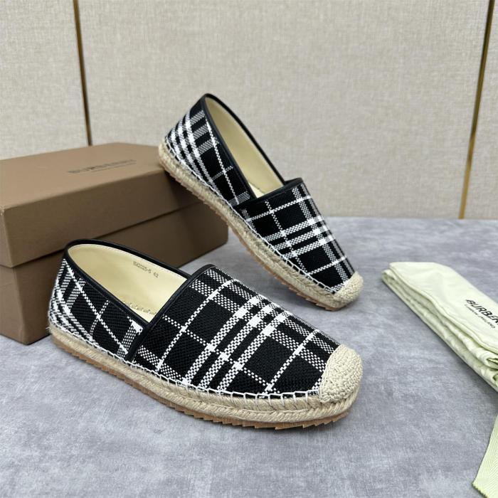 NIGO Burberry Men's Spring Summer Check Print Mews Cotton Woven Loafers Shoes #nigo76884