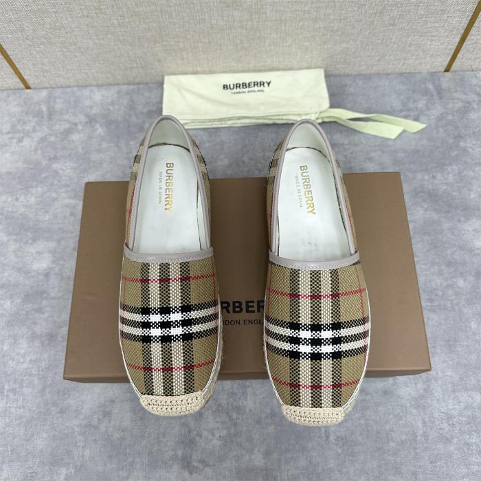 NIGO Burberry Men's Spring Summer Check Print Mews Cotton Woven Loafers Shoes #nigo76884
