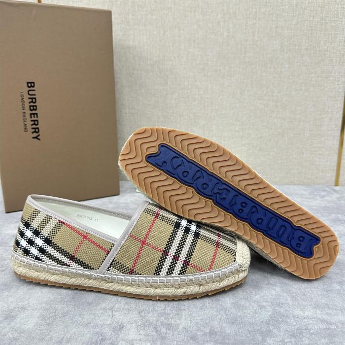 NIGO Burberry Men's Spring Summer Check Print Mews Cotton Woven Loafers Shoes #nigo76884