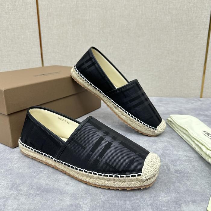 NIGO Burberry Men's Spring Summer Check Print Mews Cotton Woven Loafers Shoes #nigo76884