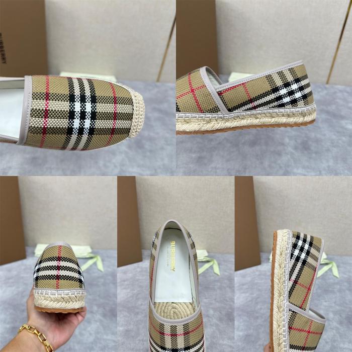 NIGO Burberry Men's Spring Summer Check Print Mews Cotton Woven Loafers Shoes #nigo76884