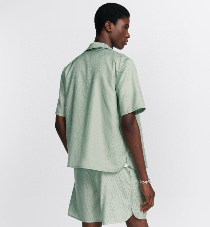 NIGO Dior Men's Summer Solid Color Letter Printed V-Neck Single Breasted Short Sleeve Shirt #nigo76919