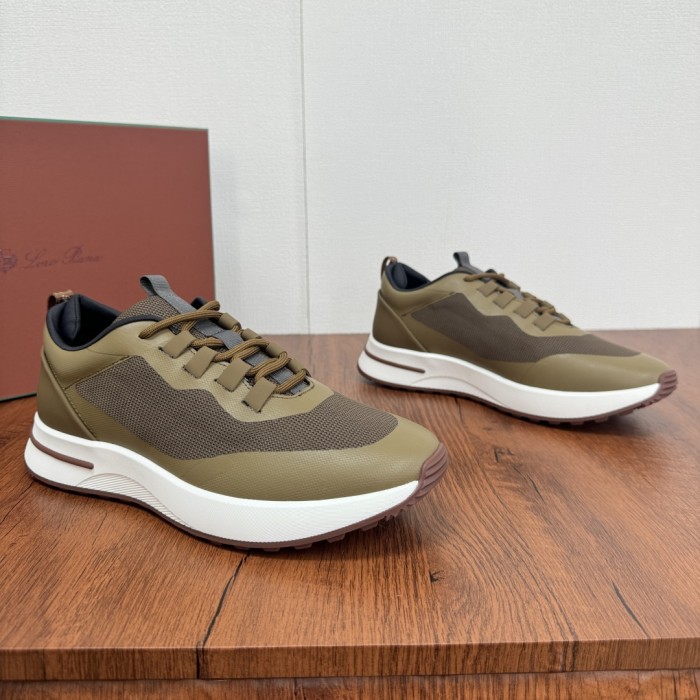 NIGO Loro Piana Week End Walk Men's Spring Summer Colour Block Mesh Patchwork Cowhide Low Top Lace Up Casual Shoes #nigo76892