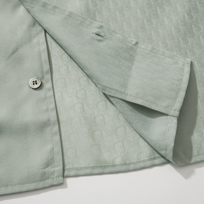 NIGO Dior Men's Summer Solid Color Letter Printed V-Neck Single Breasted Short Sleeve Shirt #nigo76919
