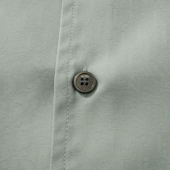 NIGO Dior Men's Summer Solid Color Letter Printed V-Neck Single Breasted Short Sleeve Shirt #nigo76919