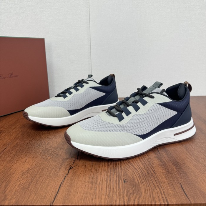NIGO Loro Piana Week End Walk Men's Spring Summer Colour Block Mesh Patchwork Cowhide Low Top Lace Up Casual Shoes #nigo76892
