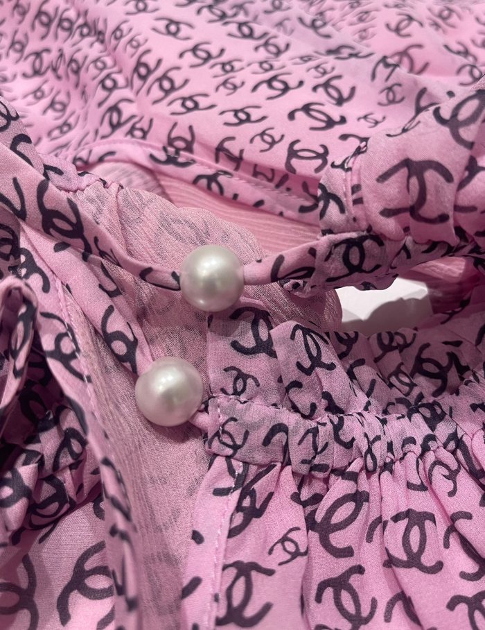 NIGO Chanel Women's Summer Solid Colour Letter Print Semi-sheer Silk Camisole Top #nigo76914