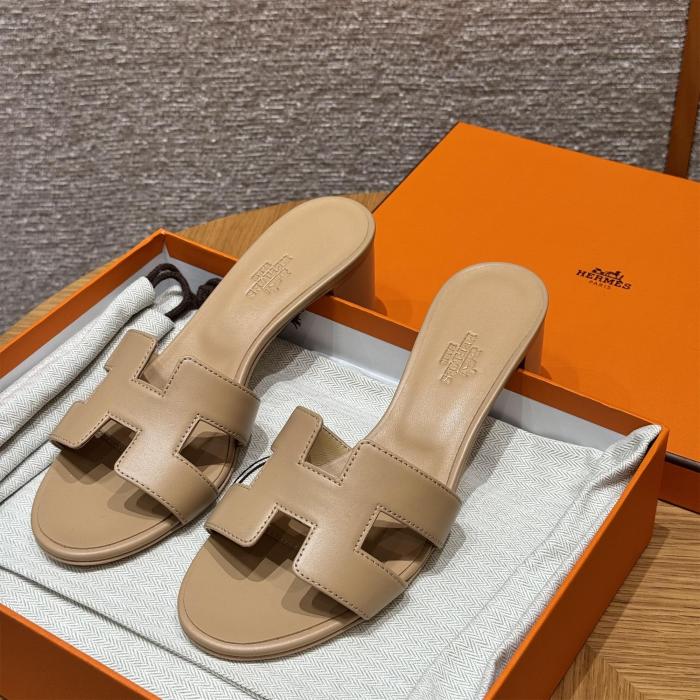 NIGO Hermes Oasis Women's Summer Solid Colour One Stirrup High Heel Slipper Shoes #nigo76933