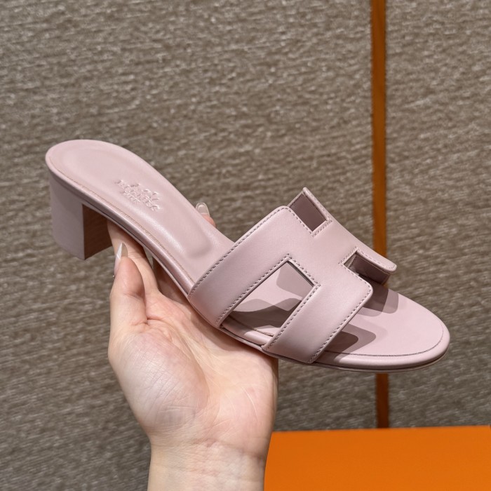 NIGO Hermes Oasis Women's Summer Solid Colour One Stirrup High Heel Slipper Shoes #nigo76933