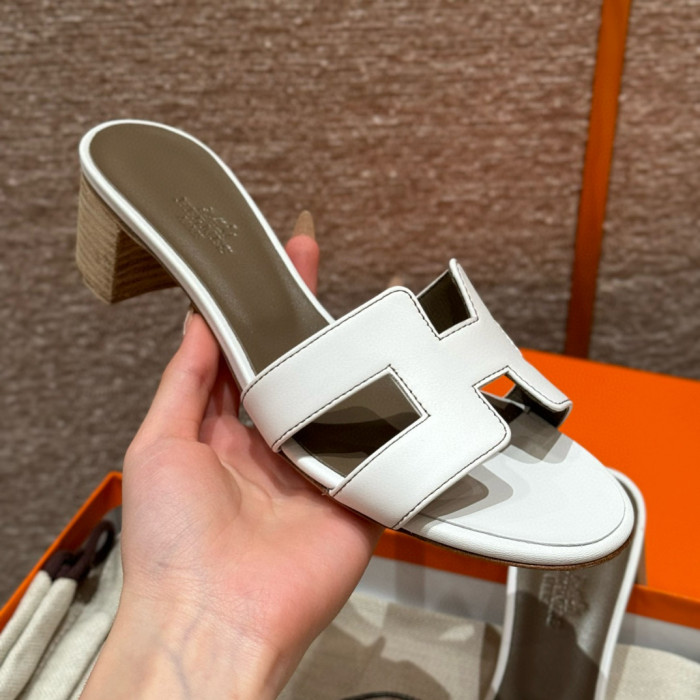 NIGO Hermes Oasis Women's Summer Solid Colour One Stirrup High Heel Slipper Shoes #nigo76933