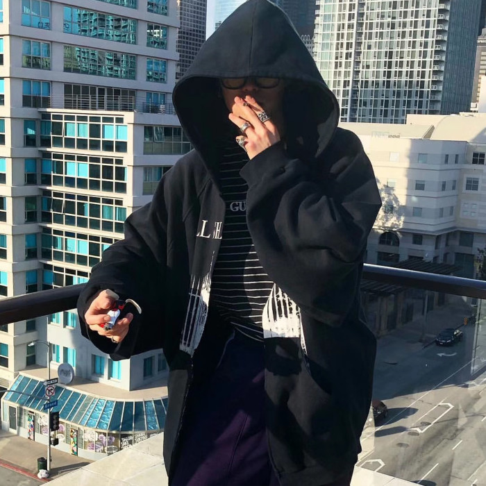 NIGO Raf Simons Men's Women's Vintage Loose Cardigan Sweatshirt Letter Printed High Street Trend Hooded Sweatshirt Jacket Ngvp #nigo1629