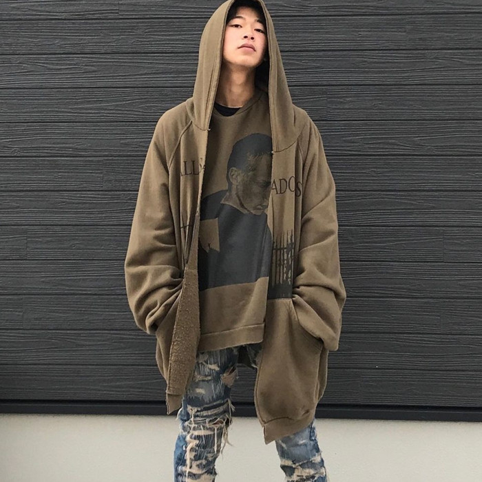 NIGO Raf Simons Men's Women's Vintage Loose Cardigan Sweatshirt Letter Printed High Street Trend Hooded Sweatshirt Jacket Ngvp #nigo1629