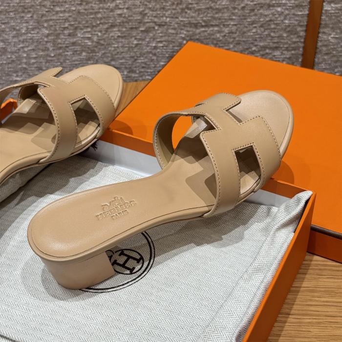 NIGO Hermes Oasis Women's Summer Solid Colour One Stirrup High Heel Slipper Shoes #nigo76933