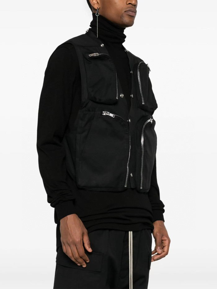 NIGO Rick Owens Men's Spring/Autumn Solid Colour V-Neck Backless Workwear Single-Breasted Vest Jacket #nigo76954