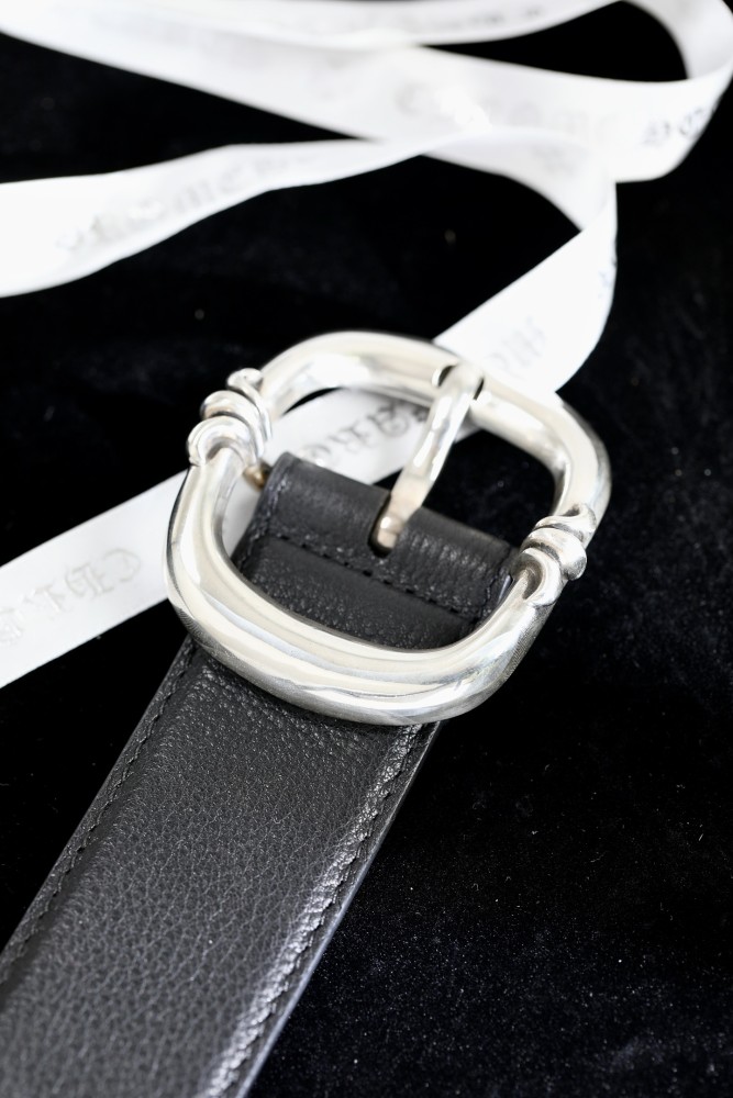 NIGO Chrome Hearts Men's Silver Buckle Solid Colour Cowhide Belt 2.5CM And 3.8CM #nigo76945