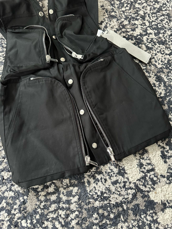 NIGO Rick Owens Men's Spring/Autumn Solid Colour V-Neck Backless Workwear Single-Breasted Vest Jacket #nigo76954