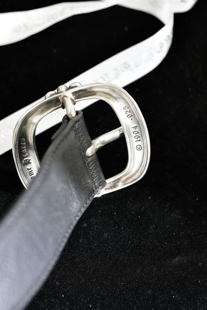 NIGO Chrome Hearts Men's Silver Buckle Solid Colour Cowhide Belt 2.5CM And 3.8CM #nigo76945