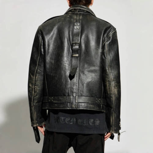 NIGO Vetements Women's Autumn and Winter Solid Colour Leather Slant Zip Long Sleeve Cotton Coat Jacket #nigo76938