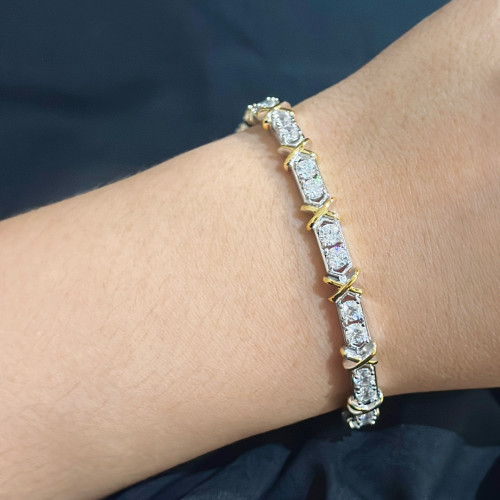 NIGO Tiffany & Co. Women's Fashion Full Diamonds Sterling Silver Bracelet Ngvp #nigo7696