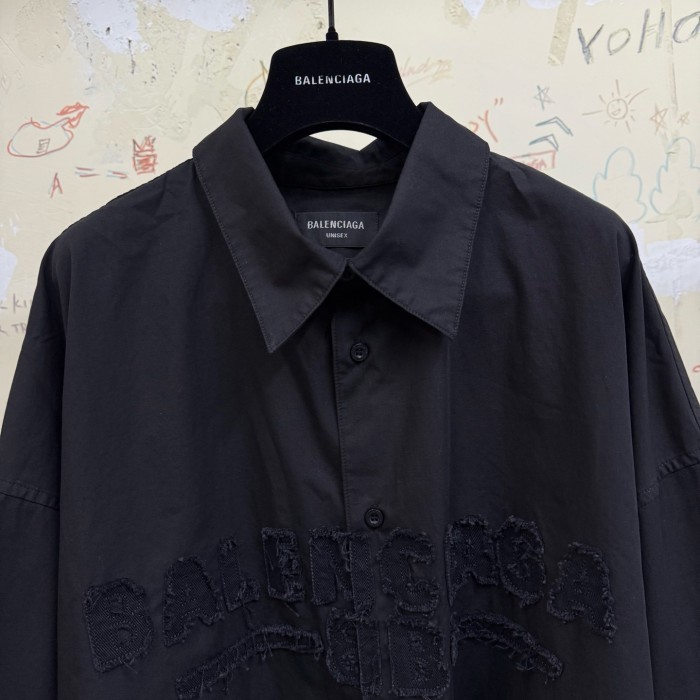 NIGO Balenciaga Men's Spring and Autumn Embroidered Letter Printed Solid Colour Single Breasted Long Sleeve Shirt #nigo76942