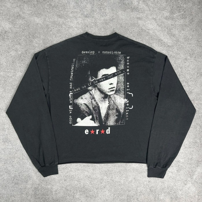 NIGO Enfants Riches Deprimes Men's Spring/Summer Portrait Pattern Letter Print Round Neck Cotton Long Sleeve T-Shirt #nigo76956