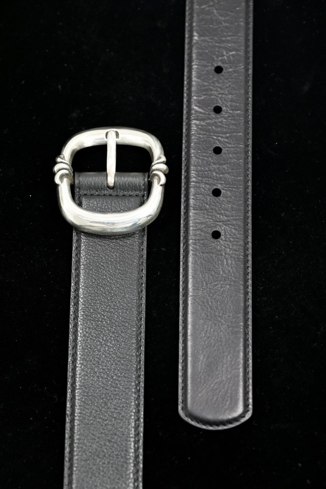 NIGO Chrome Hearts Men's Silver Buckle Solid Colour Cowhide Belt 2.5CM And 3.8CM #nigo76945