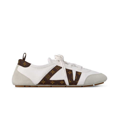 NIGO Louis Vuitton SNEAKERINA Women's Four Seasons Colorblocking Round Toe Lace Up Sheepskin Low Top Ballet Derby Shoes #nigo76939