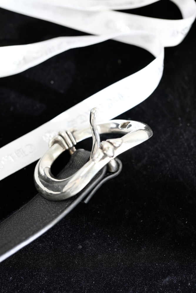 NIGO Chrome Hearts Men's Silver Buckle Solid Colour Cowhide Belt 2.5CM And 3.8CM #nigo76945