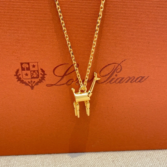 NIGO Loro Piana Women's Logo Design Solid Color Fawn Mid-Length Vicuna Necklace Ngvp FAP5225 #nigo1667