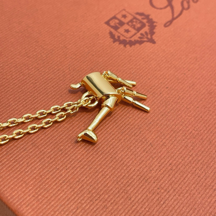 NIGO Loro Piana Women's Logo Design Solid Color Fawn Mid-Length Vicuna Necklace Ngvp FAP5225 #nigo1667