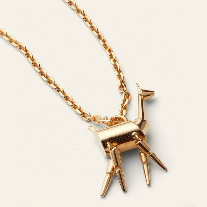 NIGO Loro Piana Women's Logo Design Solid Color Fawn Mid-Length Vicuna Necklace Ngvp FAP5225 #nigo1667