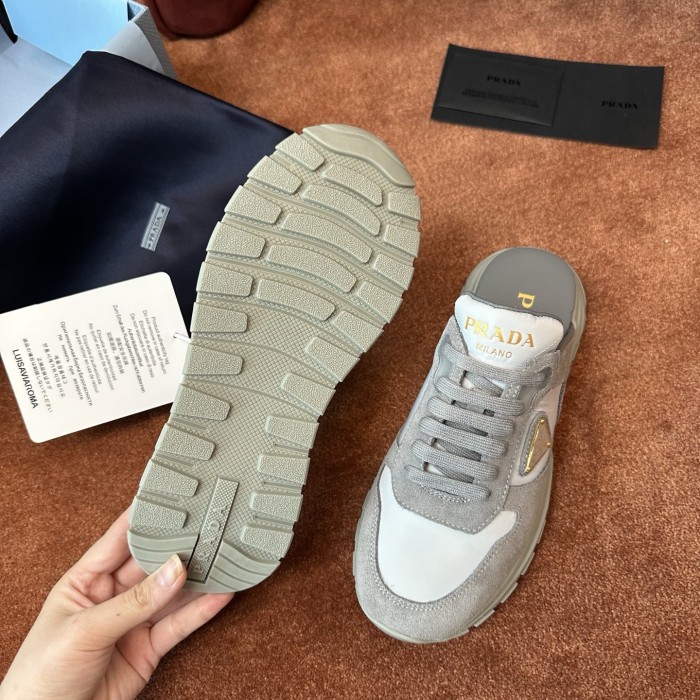 NIGO Prada Women's Solid Colour Suede Round Toe Lace-Up Casual Slippers Shoes #nigo76979