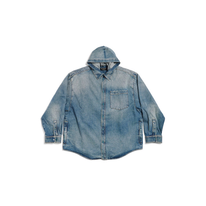NIGO Balenciaga Men's Spring, Summer And Fall Hooded Shirt Papka Lapel Loose Solid Color Denim Jacket Ngvp #nigo1671