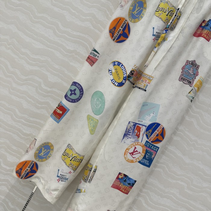 NIGO Louis Vuitton Women's Summer Solid Colour Badge Print Drawstring Straight Leg Casual Trousers Pants #nigo76989