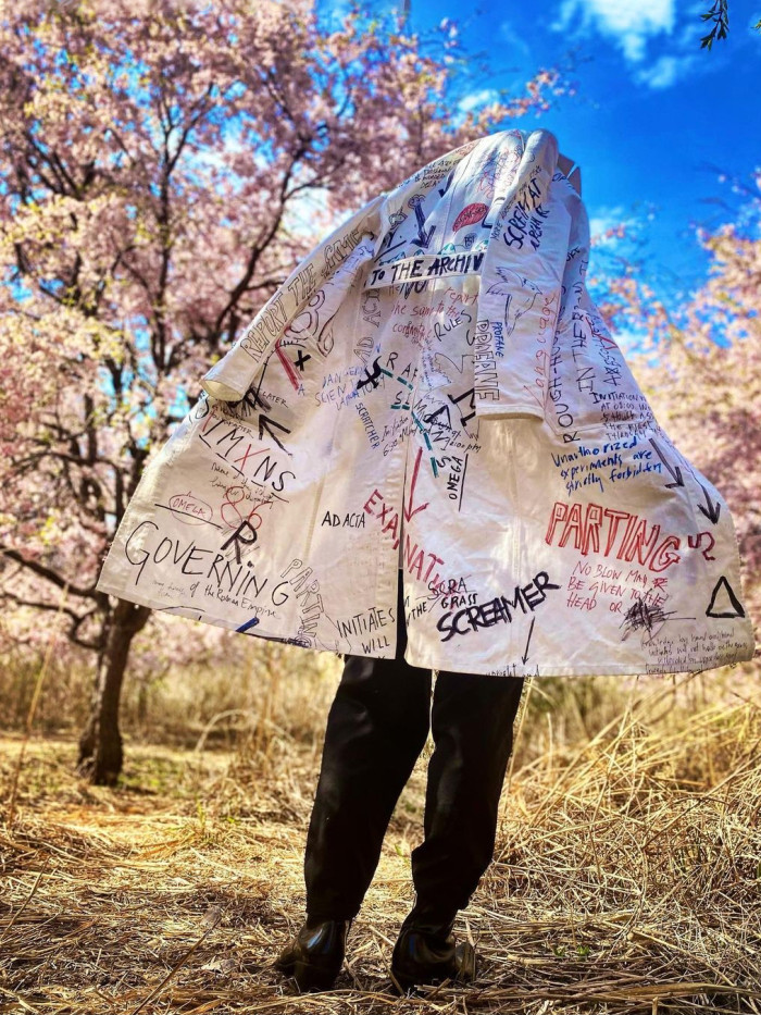 NIGO Raf Simons Men's Spring And Autumn Hand-painted Graffiti Long Trench Coat Jacket High Street Trend Hip-hop Personality Trench Coat Ngvp #nigo1659
