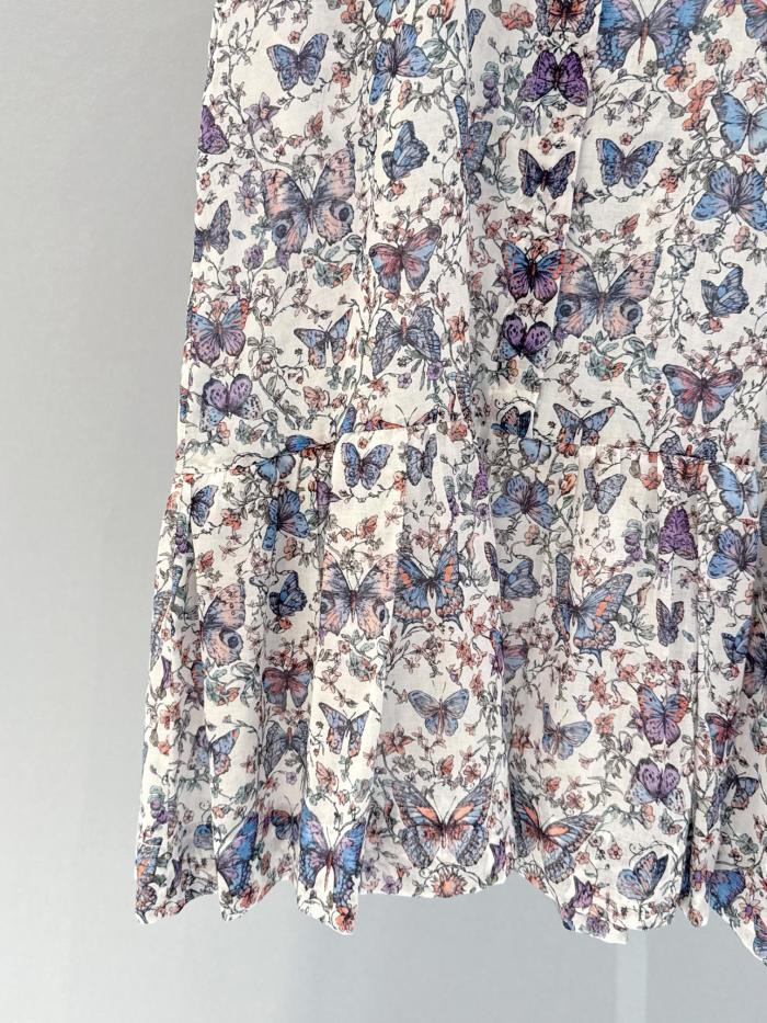 NIGO Dior Women's Summer Butterfly Floral Print Single Breasted Button Down Shirt Dress Dresses #nigo76996