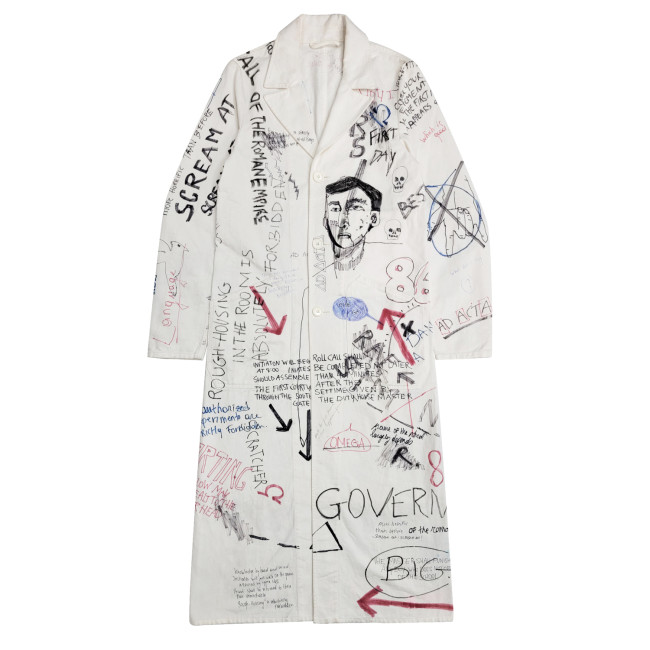 NIGO Raf Simons Men's Spring And Autumn Hand-painted Graffiti Long Trench Coat Jacket High Street Trend Hip-hop Personality Trench Coat Ngvp #nigo1659