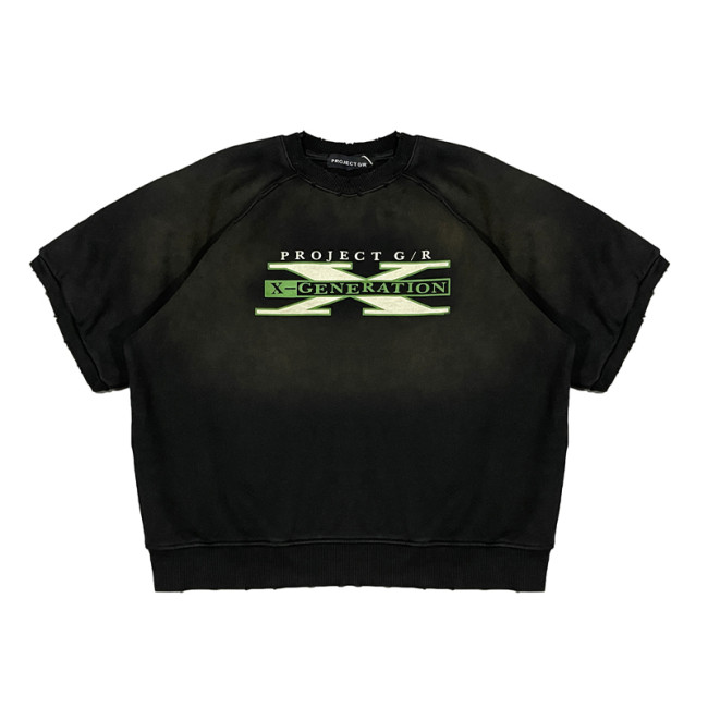 NIGO GRAILZ Project G/R Men's Rugby Styling Spring, Fall And Winter Do Old Loose Letters Printed Round Neck Short Sleeve Cotton Sweatshirt Ngvp #nigo1677