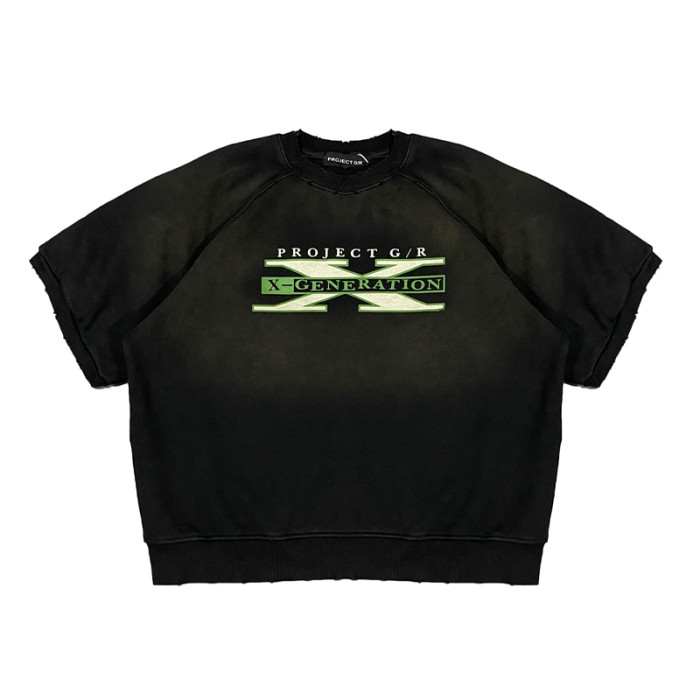 NIGO GRAILZ Project G/R Men's Rugby Styling Spring, Fall And Winter Do Old Loose Letters Printed Round Neck Short Sleeve Cotton Sweatshirt Ngvp #nigo1677