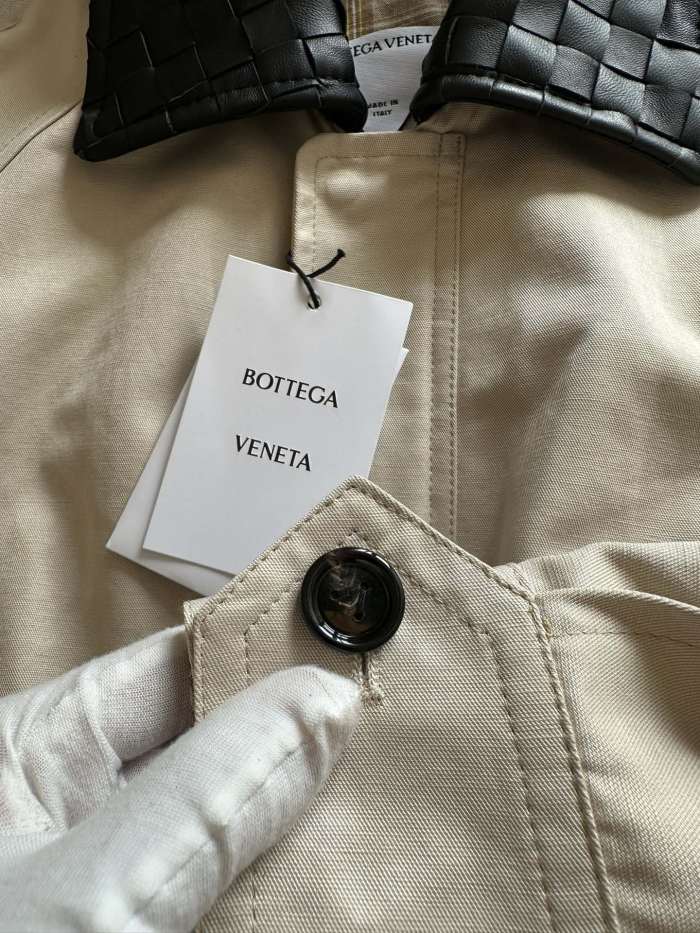 NIGO Bottega Veneta Men's Spring/Autumn Contrasting Collar Zipper Long Sleeve Leather Jacket #nigo77115