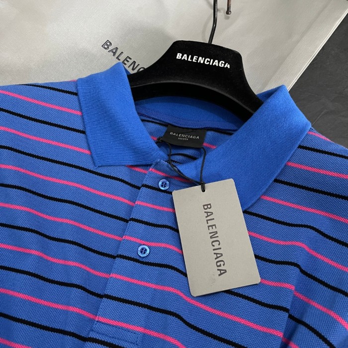 NIGO Balenciaga Men's Summer Solid Colour Stripe Printed Embroidery Pattern Printed Polo Neck Short Sleeve T-Shirt #nigo77117