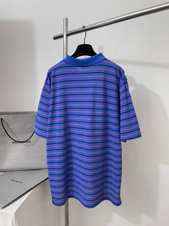 NIGO Balenciaga Men's Summer Solid Colour Stripe Printed Embroidery Pattern Printed Polo Neck Short Sleeve T-Shirt #nigo77117