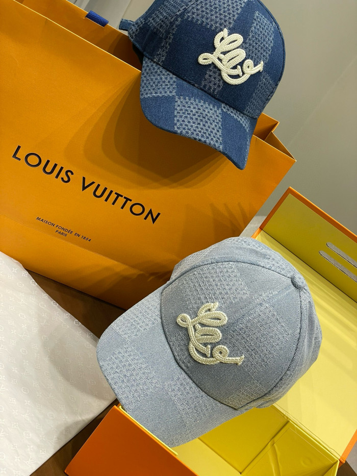 NIGO Louis Vuitton Men's And Women's Embroidered Printed Checkered Cotton Duckbill Cap Hat #nigo77123